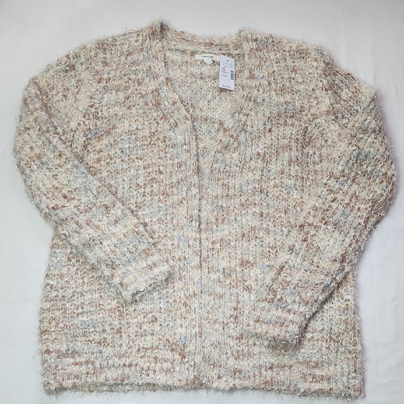 Maurices NWT Women’s Open Front Metallic Sparkle Cardigan Sweater Cabincore - Picture 1 of 9